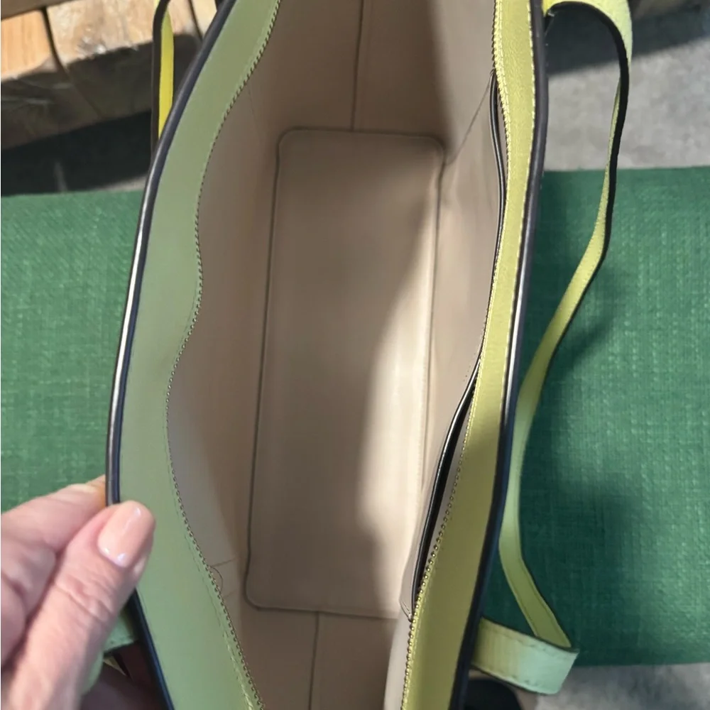 kate spade Lemon Yellow Leather Tote with Luggage Tag - Picture 4 of 7